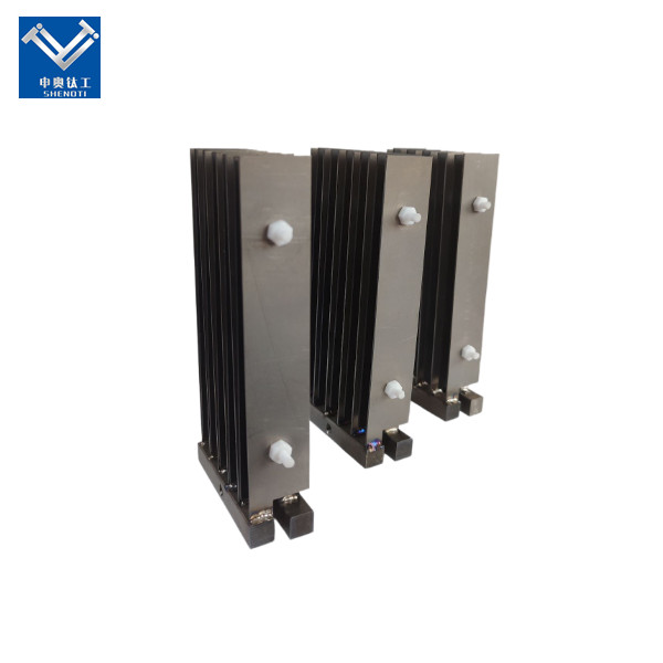 Titanium anode for chlorine production by electrolyzing seawater