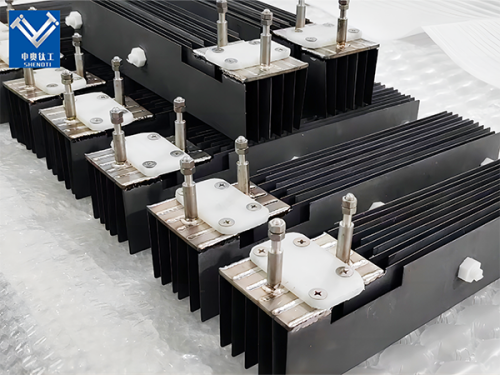 Titanium anode for electrolyzing salt water