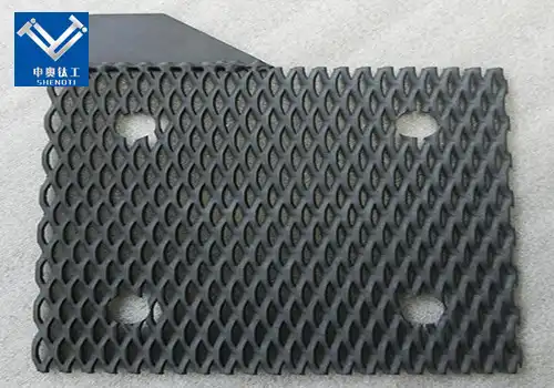 Titanium anode for electrolysis of seawater to produce chlorine