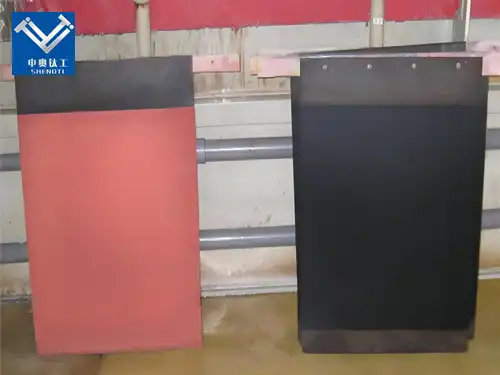 Titanium anode for electrolytic extraction of non-ferrous metals