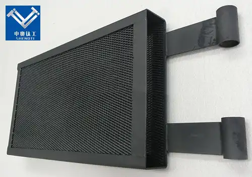 Titanium anode for electrolyzing salt water